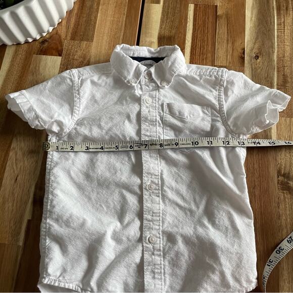 Boys White Button Up Top Short Sleeve Size 4T - Picture 4 of 5